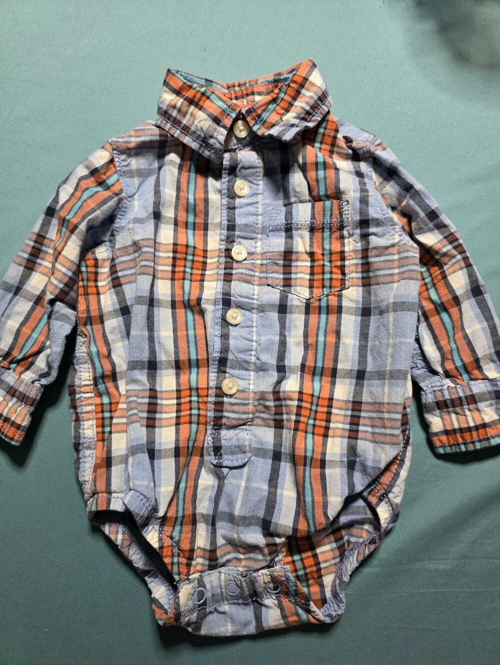OshKosh B'gosh 12M Plaid Bodysuit